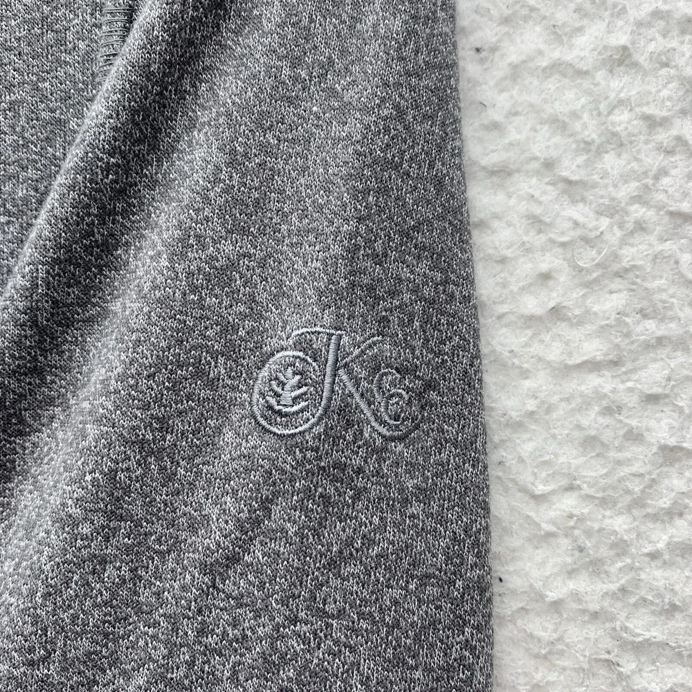 Travis Mathew Sweater Mens Large L Gray Golf Pullover Fleece Lined Collared Dad